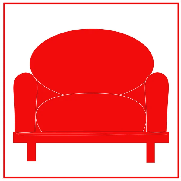 Κόκκινη Καρέκλα Από Σετ Όμορφων Μοδάτων Κόκκινων Και Λευκών Βελούδινων — Διανυσματικό Αρχείο