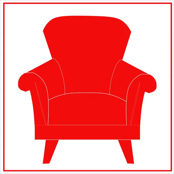 Κόκκινη Καρέκλα Από Σετ Όμορφων Μοδάτων Κόκκινων Και Λευκών Βελούδινων — Διανυσματικό Αρχείο