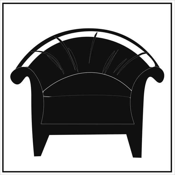 Schwarzer Stuhl Aus Dem Set Der Schönen Modischen Schlicht Schwarz — Stockvektor