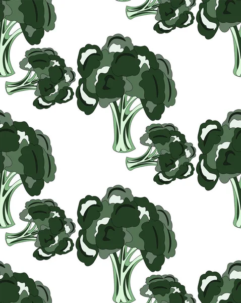 Brocoli Vert Vif Chou Fleur Chou Motif Sans Couture Pour — Image vectorielle