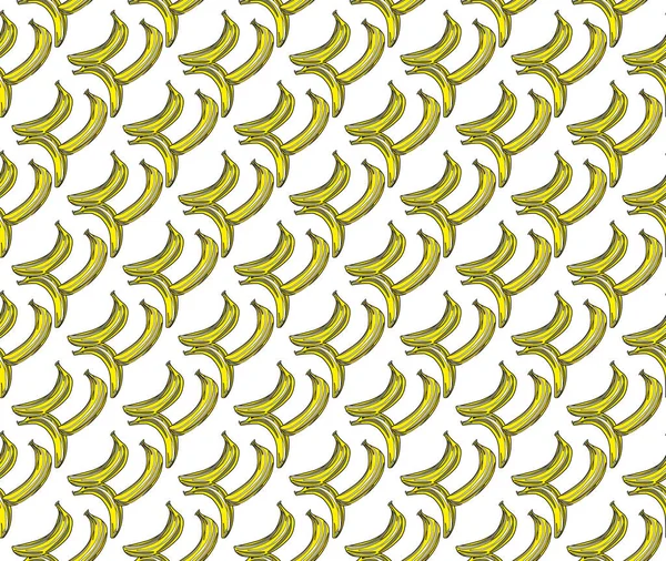 Ярко Желтые Бананы Бесшовный Узор Печати Ткани Предметы Обои Стенах — стоковый вектор