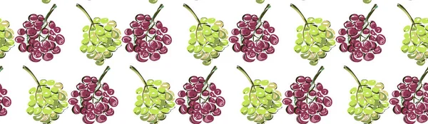 Зеленый Фиолетовый Виноград Бесшовный Узор Печати Ткани Предметы Обои Стенах — стоковый вектор