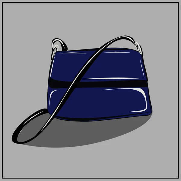 Bolso Mano Negro Azul Beige Conjunto Bolsas Moda Armario Básico — Vector de stock