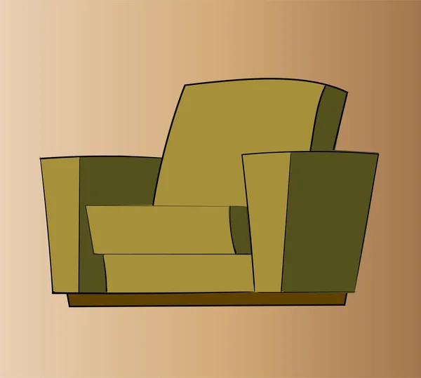 Bútorkészlet Kényelmes Belső Ruhaszekrény Fiókos Szekrény Piros Sárga Fotel Zöld — Stock Vector