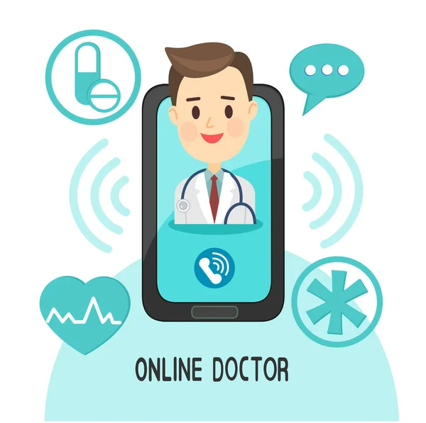 Çevrimiçi Doktor Tıbbi Tavsiye Vektörü