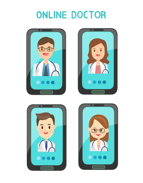 Çevrimiçi Doktor Tıbbi Tavsiye Vektörü
