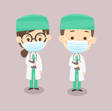 Çizgi film Şirin Doktor Vektör