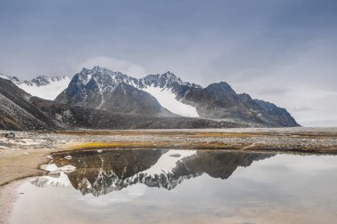 Spitsbergen, Svalbard, Norveç 'teki dramatik kutup manzaraları