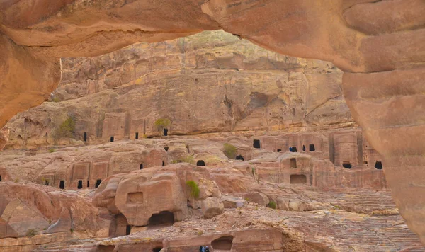 Мбаппе Исторический Археологический Город Иордании Известный Своей Величественной Архитектурой Наскальных — стоковое фото