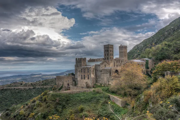 Ruiny Sant Pere Rodes Dawnego Klasztoru Benedyktynów Założonego 945 Roku — Zdjęcie stockowe