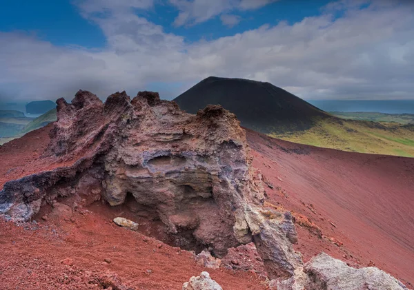Helgafell Vulkan Från Toppen Vulkanen Eldfell Heimaey Westmanöarna Island — Stockfoto