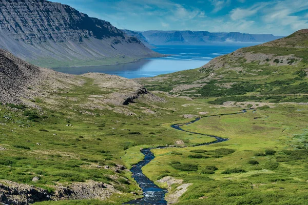 Sur Route Long Magnifique Côte Des Westfjords Islande — Photo