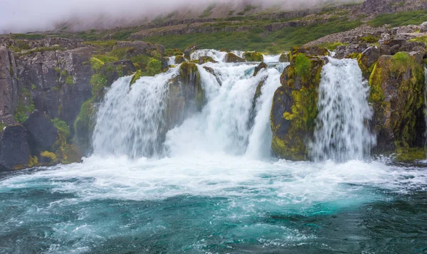 Dynjandi Vodopády Také Známý Jako Fjallfoss Série Vodopádů Westfjordech Islandu — Stock fotografie