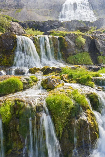 Dynjandi Wasserfälle Auch Bekannt Als Fjallfoss Eine Reihe Von Wasserfällen — Stockfoto