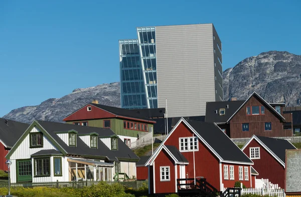 Nuuk Charming Capital Greenland Place Full Contrast Old New Modern — Stock Photo, Image