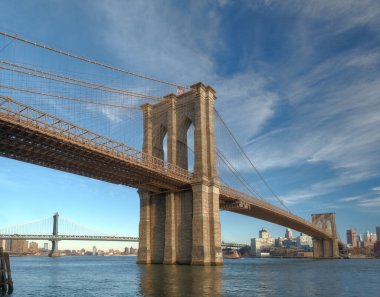 Manhattan, New York 'tan Brooklyn Köprüsü manzarası