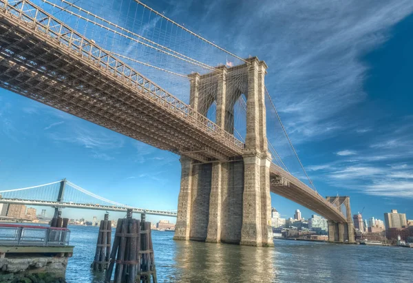 Vista Del Puente Brooklyn Desde Manhattan Side Nueva York — Foto de Stock