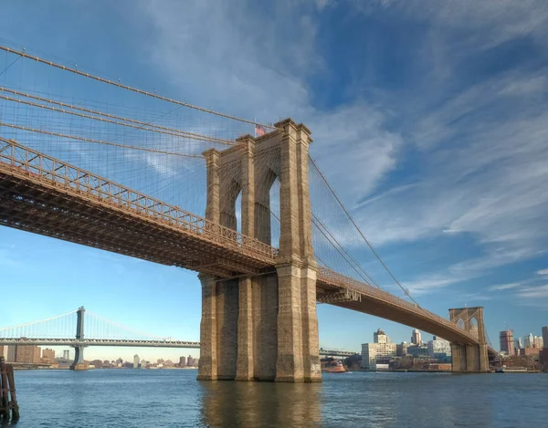 Utsikt Över Brooklyn Bridge Från Manhattan Side New York City — Stockfoto