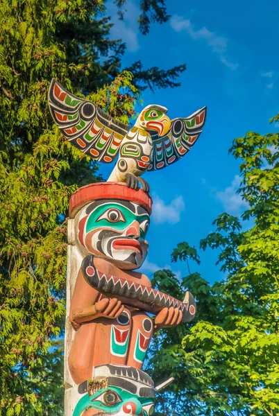 Stanley Park 'ta Totem Pole, Vancouver, British Columbia, Kanada
