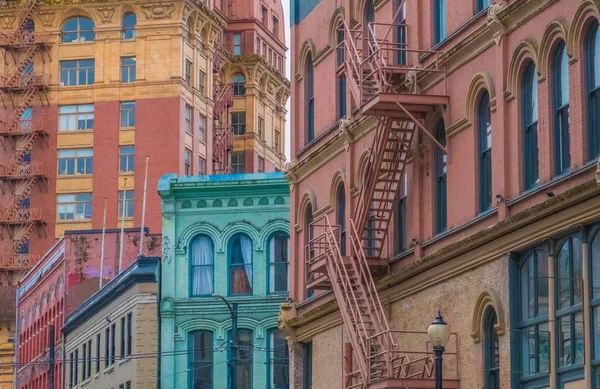 Encantadora Colorida Arquitectura Victoriana Del Gastown Sitio Histórico Nacional Vancouver — Foto de Stock