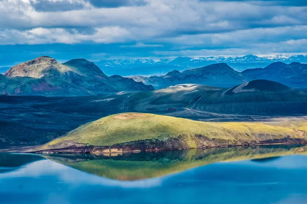 Ohromující Krajina Landmannalaugar Přírodní Rezervaci Fjallabak Okraji Laugahraun Lávové Pole — Stock fotografie