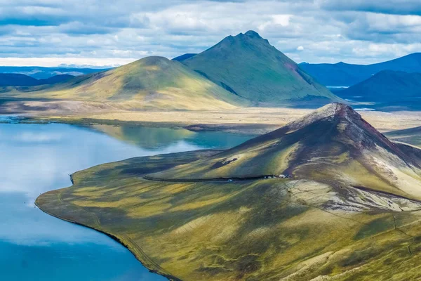 Ohromující Krajina Landmannalaugar Přírodní Rezervaci Fjallabak Okraji Laugahraun Lávové Pole — Stock fotografie