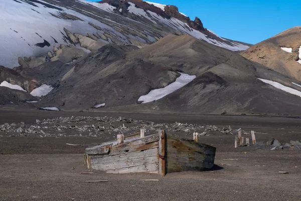 活火山のカルデラ 南極の南シェトランド諸島を破壊する島 — ストック写真