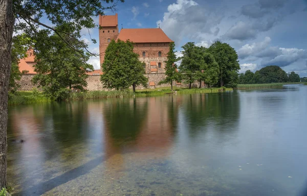 Zamek Wyspie Trakai Trakai Litwa Wyspie Jeziorze Galve Zbudowany Xiv — Zdjęcie stockowe