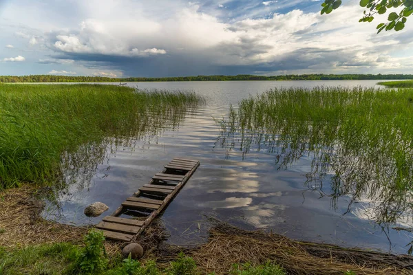 Parques Campismo Locais Beira Lago Parque Nacional Aukstaitija Lituânia Primeiro — Fotografia de Stock