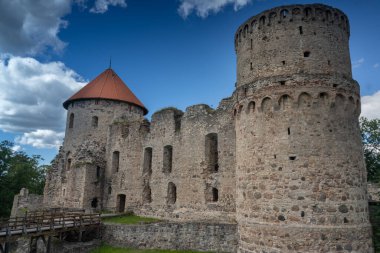 Cesis Castle, one of the most iconic medieval castles in Latvia. The foundations of the castle were laid 800 years ago by the Livonian Brothers of the Sword. clipart