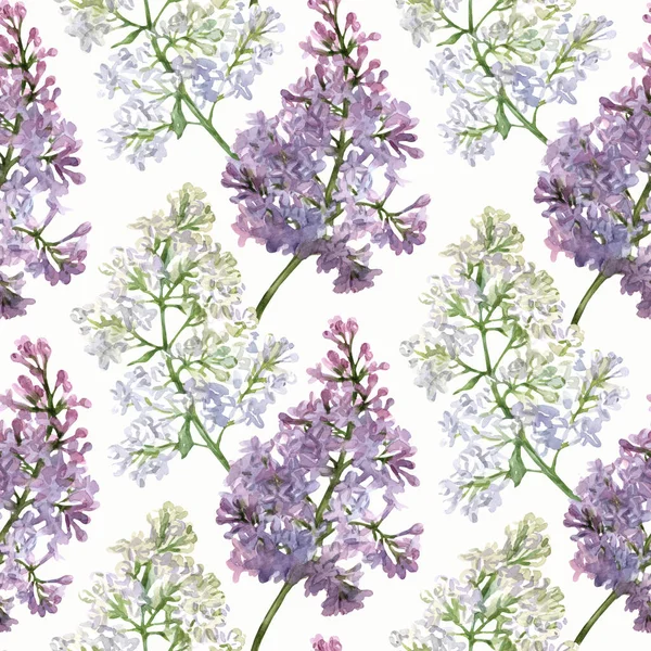 水彩斑斓的无缝图案 淡紫色的花 背景为云母色 包装纸的植物性印刷 — 图库照片