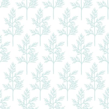 Kumaş için botanik desen, ambalaj kağıdı, duvar kağıdı, pastel renkli tasarım. Beyaz arkaplandaki ince dallar.