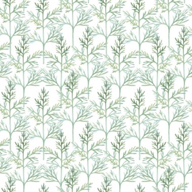 Kumaş, ambalaj kağıdı, duvar kağıdı, pastel renkli tasarım için hassas botanik desen. Beyaz arkaplanda fıstıklı dallar.