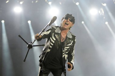 Rio de Janeiro, Brezilya, 4 Ekim 2019. Rock grubu Scorpions 'un vokalisti Klaus Meine Rio de Janeiro' da bir konser sırasında.