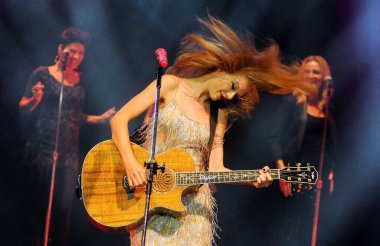 Rio de Janeiro, 8 Aralık 2009. Şarkıcı Taylor Swift, Brezilya 'nın Rio de Janeiro kentindeki HSBC Arena' da sergiledi..