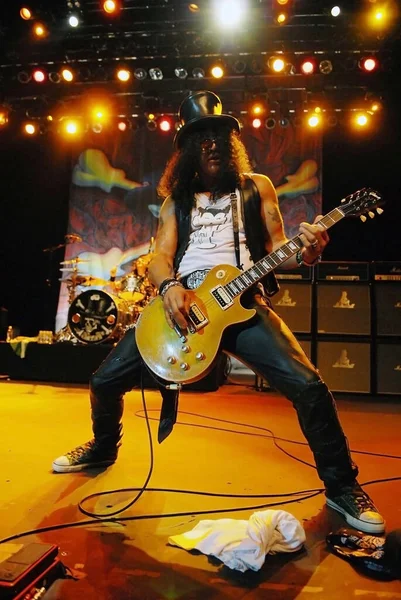 Rio Janeiro April 2011 Guitarist Slash His Show His Solo — стоковое фото