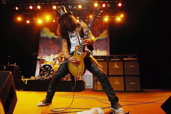 Rio Janeiro April 2011 Guitarist Slash His Show His Solo — стоковое фото