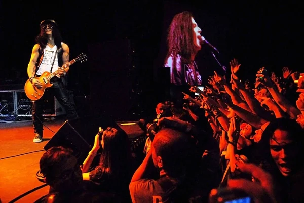 Río Janeiro Abril 2011 Guitarrista Slash Durante Show Turno Solitario — Foto de Stock