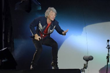 Rio de Janeiro, 30 Eylül 2019.Şarkıcı Jon Bon Jovi, Rio de Janeiro Rock 'ta bir konser sırasında
