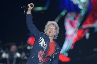 Rio de Janeiro, 30 Eylül 2019.Şarkıcı Jon Bon Jovi, Rio de Janeiro Rock 'ta bir konser sırasında