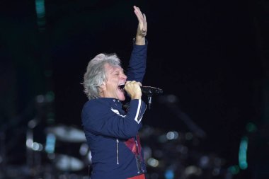 Rio de Janeiro, 30 Eylül 2019.Şarkıcı Jon Bon Jovi, Rio de Janeiro Rock 'ta bir konser sırasında