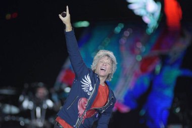 Rio de Janeiro, 30 Eylül 2019.Şarkıcı Jon Bon Jovi, Rio de Janeiro Rock 'ta bir konser sırasında
