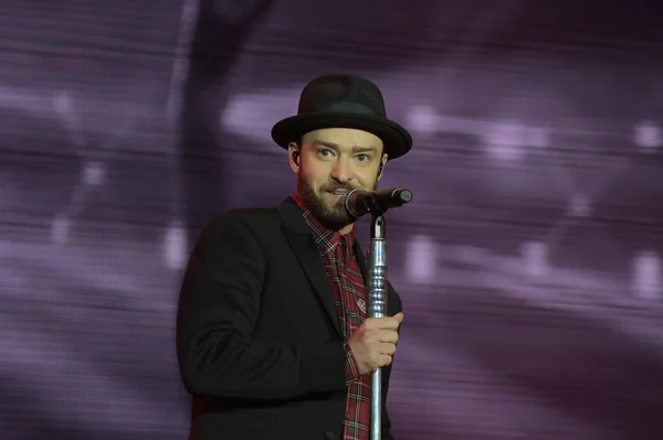 Rio de Janeiro, 18 Eylül 2017. Şarkıcı Justin Timberlake, Rio de Janeiro, Brezilya 'da Rock' ta sergilediği sunum sırasında. 