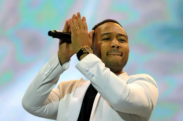 Río Janeiro Septiembre 2015 Cantante John Legend Durante Show Rock — Foto de Stock