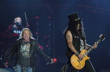 Rio de Janeiro, 24 Eylül 2017. Gitar gitaristi Guns N 'Roses, Rio 2017' deki Rio de Janeiro şehrindeki Rock konserinde..