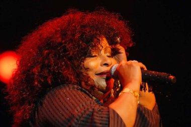 Rio de Janeiro, Brezilya, 27 Ağustos 2011.Singer Chaka Khan, Back2Black Festivali sırasında Rio de Janeiro 'daki Leopoldina İstasyonu' nda