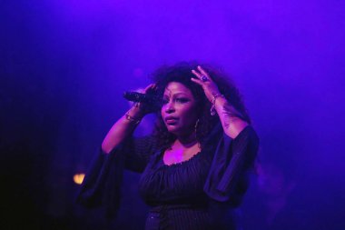 Rio de Janeiro, Brezilya, 27 Ağustos 2011.Singer Chaka Khan, Back2Black Festivali sırasında Rio de Janeiro 'daki Leopoldina İstasyonu' nda