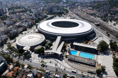 Rio de Janeiro, 6 Şubat 2014. Brezilya 'nın Rio de Janeiro şehrinin kuzeyindeki Maracan Stadyumu' nun resmi.