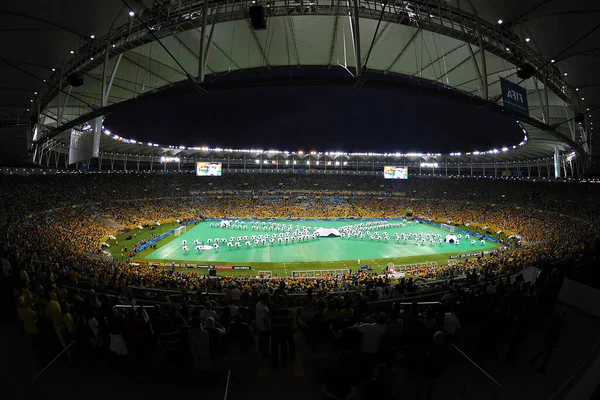 Río Janeiro Julio 2013 Estadio Maracán Durante Partido Inaugural Entre — Foto de Stock