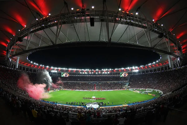巴西里约热内卢 2019年7月17日 在弗拉门戈对巴拉圭的巴西杯之前 马拉卡球场挤满了弗拉门戈的球迷 — 图库照片